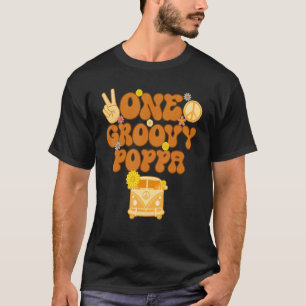 Een Groovy Poppa Retro Moeder Hippie Verjaardag 70 T-shirt