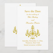 Een grote balruimte sparen de Datum (geel) Save The Date (Voorkant / Achterkant)