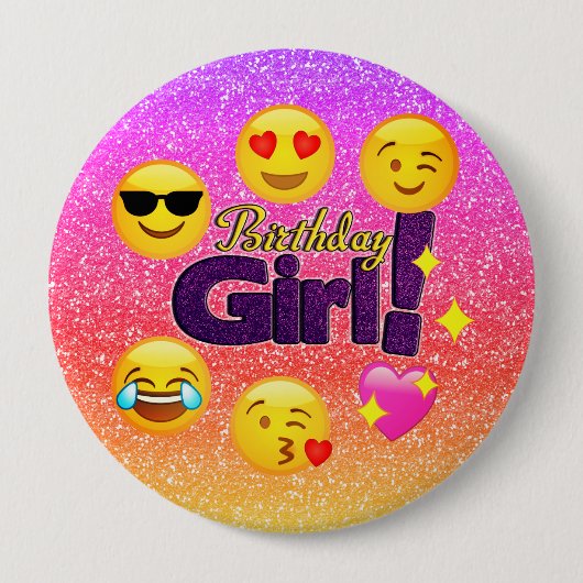 Een grote Button met Ombre Sparkles (Voorkant)