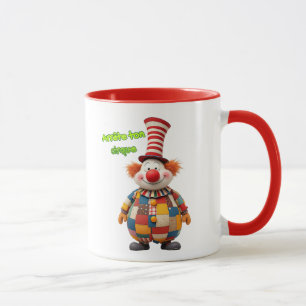 Een grote clown met een grote hoed. mok