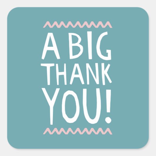 Een grote dank je sticker trendy typografische bed (Voorkant)