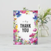 Een grote DANK U Meadow Blooms Collectie Bedankkaart (Staand voorkant)