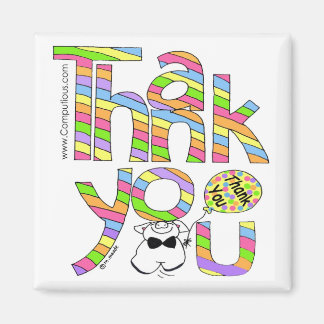 EEN GROTE DANK U - SORBET KLEUREN magneet