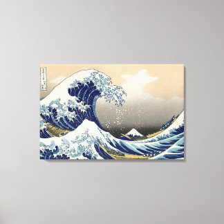 Een grote golf van Kanagawa door Hokusai Canvas Afdruk