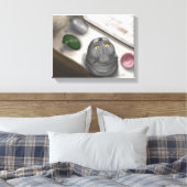 Een grote grijze kat. С luie afbeelding. Canvas Afdruk (Insitu (Slaapkamer))