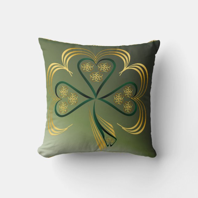 Eén grote, heldere Shamrock Kussen (Voorkant)