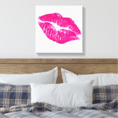 Een grote kus roze lips moderne canvas afdruk (Insitu (Slaapkamer))