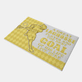 Een grote lacrosse speler & het beste doel van zij deurmat (Schuin)