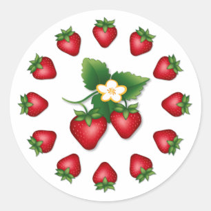 Een grote, rode, zoete aardbei grote Sticker