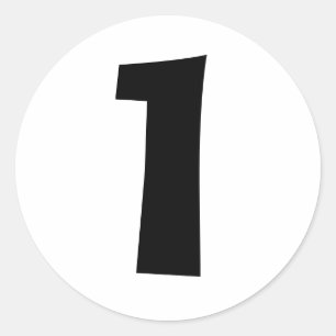 Een grote ronde witte nummer Stickers door Janz
