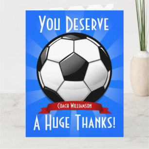 Een grote Voetbal reus dank u kaart