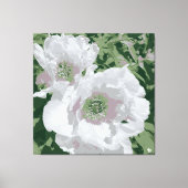 Een grote witte pioen op canvas. canvas afdruk (Voorkant)