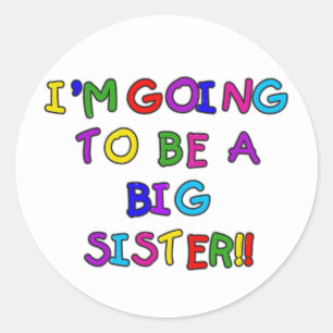 Een grote zuster worden ronde sticker