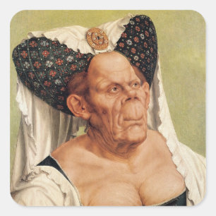 Een Grotesque Old Woman, mogelijk Princess Margare Vierkante Sticker