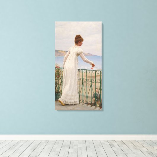 Een gunst - Edmund Blair Leighton Canvas Afdruk (Insitu (Houten vloer))