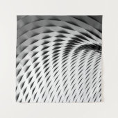 EEN GURVEERD FABRIEK DAT IN WITTE LATTICEWORK WORD WANDKLEED (Voorkant (horizontaal))