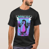 EEN GYM PENGUIN - WORKOUT OEFENING LEUKE VIBES T-SHIRT (Voorkant)