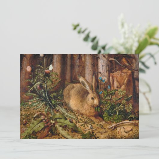 Een haas in het bos | Hans Hoffmann (Staand voorkant)