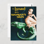 Een hagedis in een horrorfilm van een vrouw briefkaart (Voorkant / Achterkant)