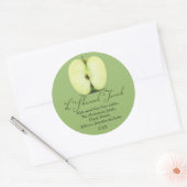 Een half groene appel Rosh Hashanah Ronde Sticker (Envelop)
