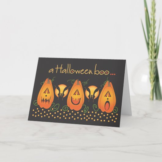 Een Halloween Boo Jack O' Lantern line-up Kaart (Voorkant)