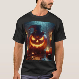 Een Halloween pompoen gebruikt het pet met kaars T-shirt