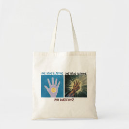 Een hand klappen met een hand slaan tote bag