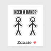 Een hand stickman meme nodig sticker (Vel)