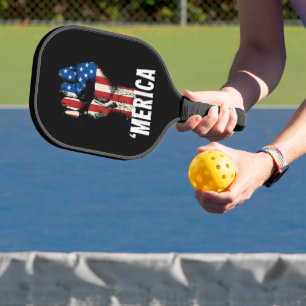 Een hand vuist Amerikaanse vlag 'America' Pickleball Paddle