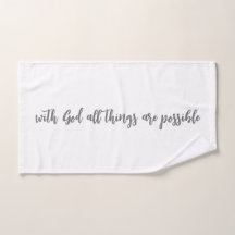 Een handdoek met God alles is mogelijk