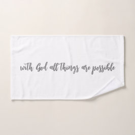 Een handdoek met God alles is mogelijk
