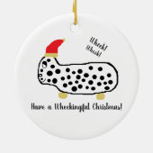 Een handig kerstfeest keramisch ornament (Achterkant)