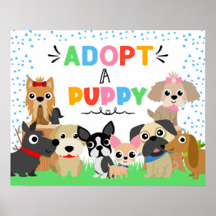 Een handtekening voor Puppy Pet Adoption Party goe Poster