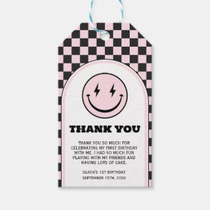 Een Happy Babe Girl Verjaardag Foto Gift Label Cadeaulabel