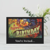 Een Happy Birthday  geschilderd Kaart (Staand voorkant)