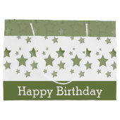 Een Happy Birthday Grote Groene en Witte Cadeautas (Achterkant)
