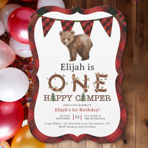 Eén Happy Camper 1st Birthday Kaart