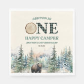 EEN Happy Camper Beer 1e verjaardagsfeestje Servet (Voorkant)