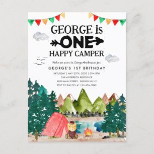 EEN Happy Camper Bergen Camping 1e Verjaardag Briefkaart