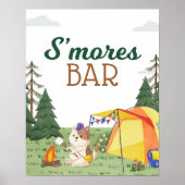 Eén Happy Camper Birthday Camping S'mores Bar Poster (Voorkant)