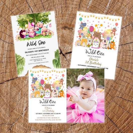 Een Happy Camper Mountain Forest 1e verjaardag Kaart