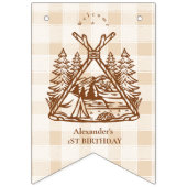 Een Happy Camper Mountain Forest 1e verjaardag Vlaggetjes (Derde vlag)