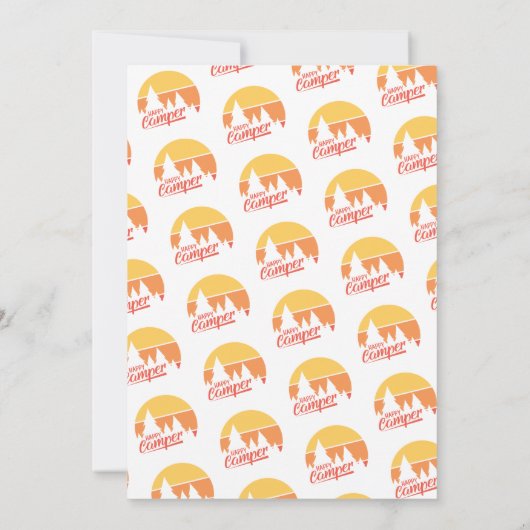 Eén Happy Camper Retro 1st Birthday Kaart (Achterkant)