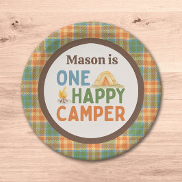 Een Happy Camper verjaardagspapier Bord