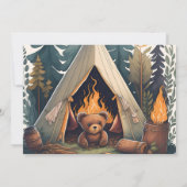 Eén Happy Camper Wood Boys 1e verjaardag Kaart (Achterkant)