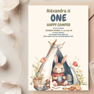 Eén Happy Camper Wood Boys 1e verjaardag Kaart