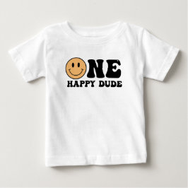 Een Happy Dude Eerste Verjaardag T-shirt