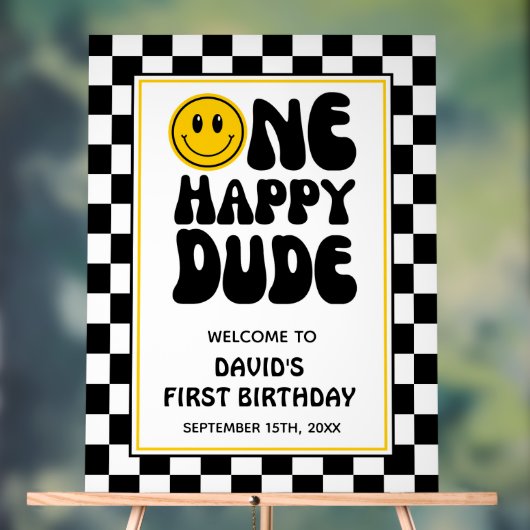 Een Happy Dude Verjaardag Welkom Acryl Teken Acryl Bord (Neutraal)