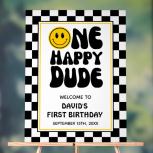 Een Happy Dude Verjaardag Welkom Acryl Teken Bord