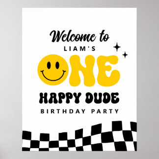 EEN Happy Dude Verjaardagsfeest Welkomstbord Poster